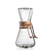 Chemex front view showing Classic Series 3-cup and elegant shape, Chemex offers precise pouring