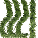 Cherica garland on mantel showing full realistic greenery and elegant finish