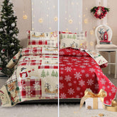 CHESITY queen quilt front view showing festive design and full bed coverage benefit