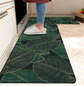 chiinvent front view of paired mats showing palm leaf print and modern style comfort