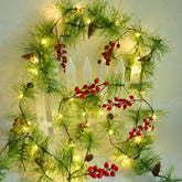 ChiRee front view of full 6.56FT garland showing lights and accents for instant holiday warmth