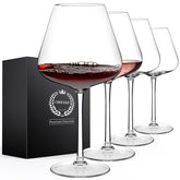 Chouggo front view of set of four glasses showing elegant presentation and gift readiness