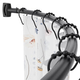 Chrsouly curved rod front view showing sleek black finish and sturdy build benefit