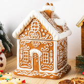 Chunful gingerbread house front view showing festive display and countertop charm