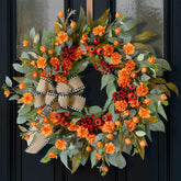 CHvista harvest wreath front view showing full seasonal curb appeal