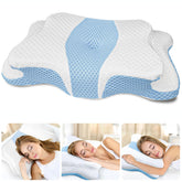 CHxxy front view of pillow showing ergonomic contour and neck support benefit