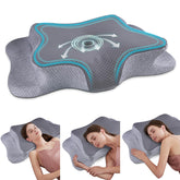 CHxxy front view of contoured pillow showing head cradle and spine support