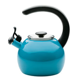 Circulon turquoise kettle front view showing streamlined silhouette and curb appeal