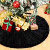 Civaner front view of black tree skirt showing elegant base and polished finish