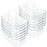 CiWiVOKi front view of 12-pack clear bins showing contents visibility and neat storage
