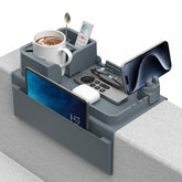 CLESOO front view on sofa shows organized drinks and remotes benefit convenience