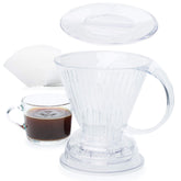 Clever dripper front view showing clear body and capacity benefit