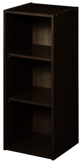ClosetMaid 8985 front view in espresso showing three shelves and enclosed back for neat storage