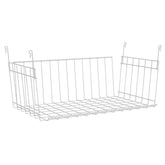 ClosetMaid front view of hanging wire shelf basket showing organized storage benefit