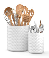 CLTIKACK front view of two-piece caddy set showing organized utensils