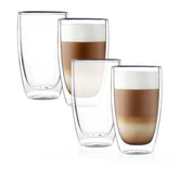 CNGLASS front view of four-pack showing clear insulated design and elegant packaging