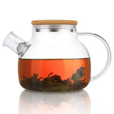CNGLASS front view clear teapot showcasing elegant transparent brewing and serving