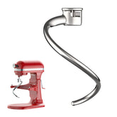 Cofun front view of spiral dough hook showing form and durable stainless steel benefit