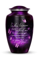Cogent Memorials purple butterfly urn front view showing elegant tribute
