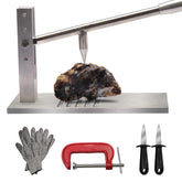 Colinktool front view showing full shucker set and stable base for safe shucking