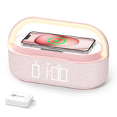 COLSUR front view showing clock face and speaker, declutters bedside