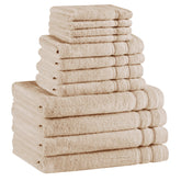 Comfort Spaces front view of beige towel set showing full bundle benefit