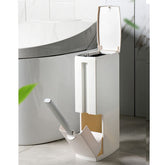 COMODID front view of narrow ivory trash can showing slim profile and tidy look