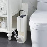 COMODID front view of slim lidded trash can showing compact design and neat storage benefit