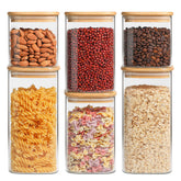 ComSaf front view of six jars showing tidy pantry benefit
