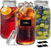 ComSaf front view of three half-gallon jars showing included lids and labels for organized storage