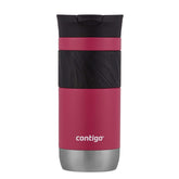 Contigo Byron 2.0 front view showing stainless steel finish and cup holder fit benefit