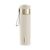 Contigo DualSip front view showing sleek metallic finish and capacity benefits