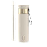 Contigo front view showing sleek metallic finish and easy-grip benefit