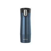 Contigo West Loop front view in transparent berry showing sleek design and spill protection