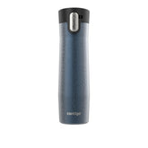 Contigo West Loop front view showing crystal blueberry finish and capacity benefit