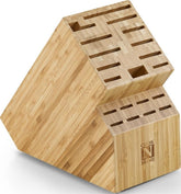 Cook N Home front view of bamboo knife block shows organized storage benefit