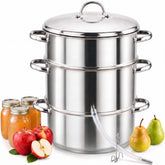 Cook N Home front view assembled showcasing complete steam juicer and multi-use benefit