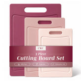COOK WITH COLOR front view of the three rose cutting boards showing bright color and design benefits