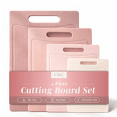 COOK WITH COLOR front view of pink 4-piece set showing sizes and color coordination