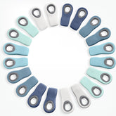 COOK WITH COLOR stacked blue ombre clips showing sizes and organized look