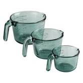 COOK WITH COLOR front view green measuring cups showing sizes and color benefits