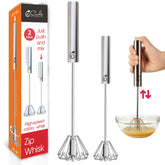 Cooks Innovations front packaging showing two stainless whisks for quick identification and convenience
