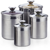 Cooks Standard front view of full four-piece canister set showing modern organization benefit