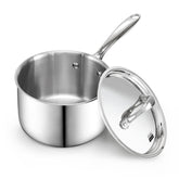 Cooks Standard front view showing polished exterior and 3-quart capacity benefit: professional appearance