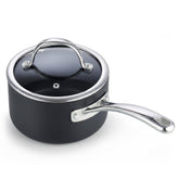 Cooks Standard saucepan front view showing compact 2‑quart size and sleek finish