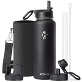 Coolflask 40 oz front view showing sleek design and durable finish for reliable hydration