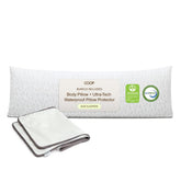 Coop Home Goods body pillow front view showing full-length support and ergonomic shape
