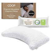 Coop Home Goods crescent pillow front view showing shape and neat cover for support