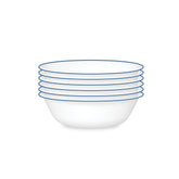 Corelle front view showing botanical stripes and lightweight benefit