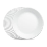 Corelle Frost White front view showing crisp white plate and simple design benefit of versatile styling